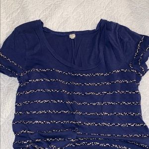 J. Crew sparkly Navy Blue and Gold tshirt